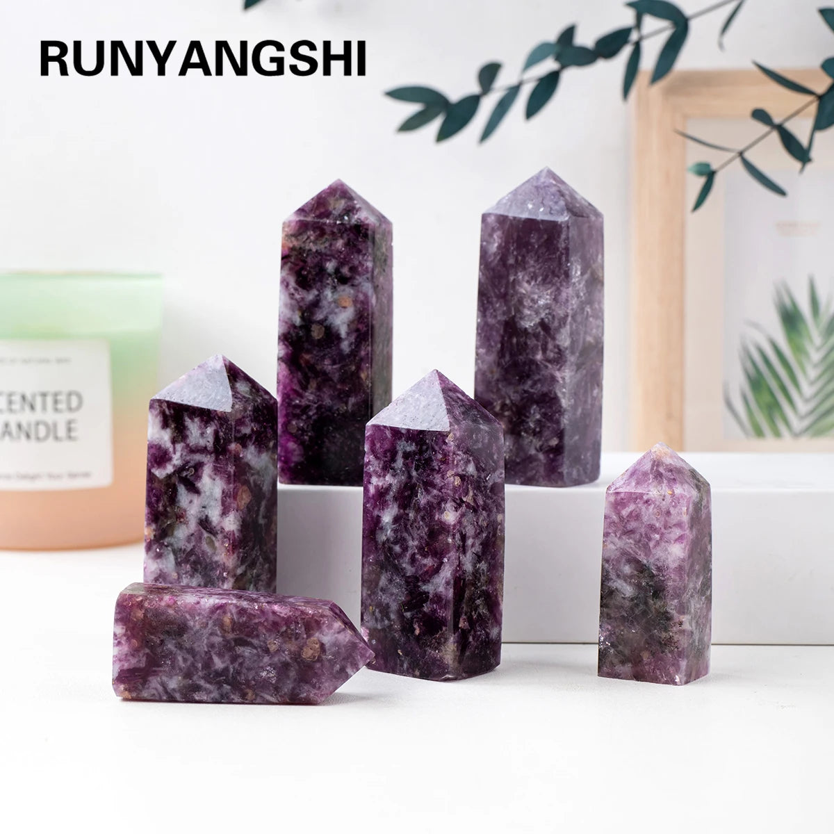 1PC Natural Crystal Lepidolite Crystal Point Decoration & Wand Crystal Tower For Healing Home Decoration Gifts