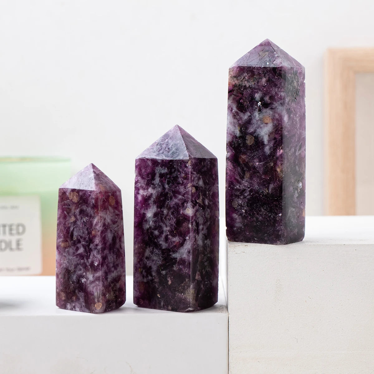 1PC Natural Crystal Lepidolite Crystal Point Decoration & Wand Crystal Tower For Healing Home Decoration Gifts