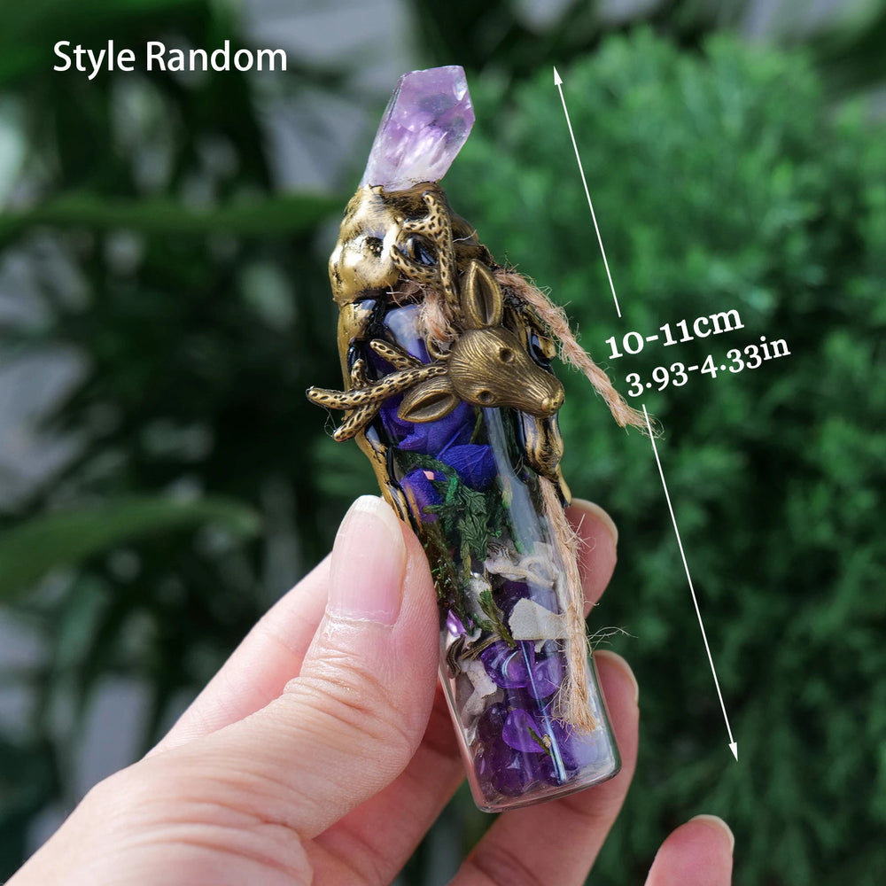 1PC Natural Crystal Measuring Bottle Amethyst Powder Crystal Original Stone Votive Bottle Home Decoration Gift