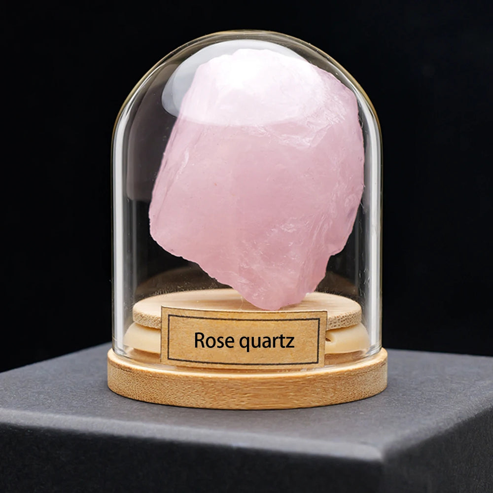 1PC Natural Crystal Mineral Specimen Collection Bottle Rose Quartz Healthy Raw Stone Energy Quartz Home Decoration