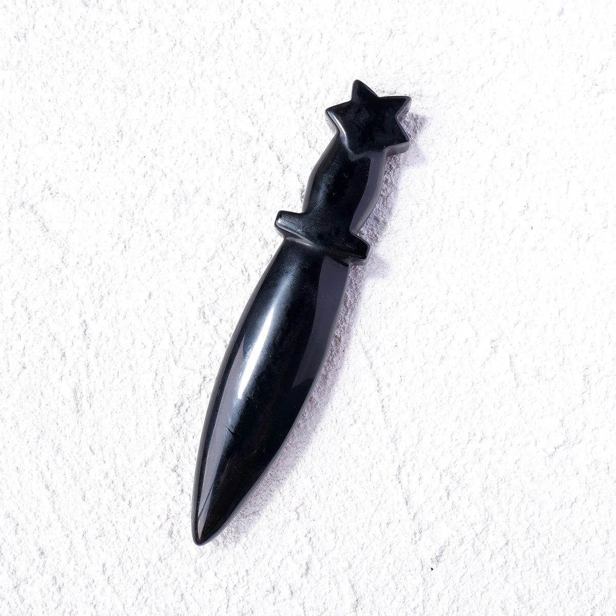 1PC Natural Crystal Obsidian Dagger Original Stone Model Knife Polishing Unbladed Knife Model Crystal Crafts Crafts Witch