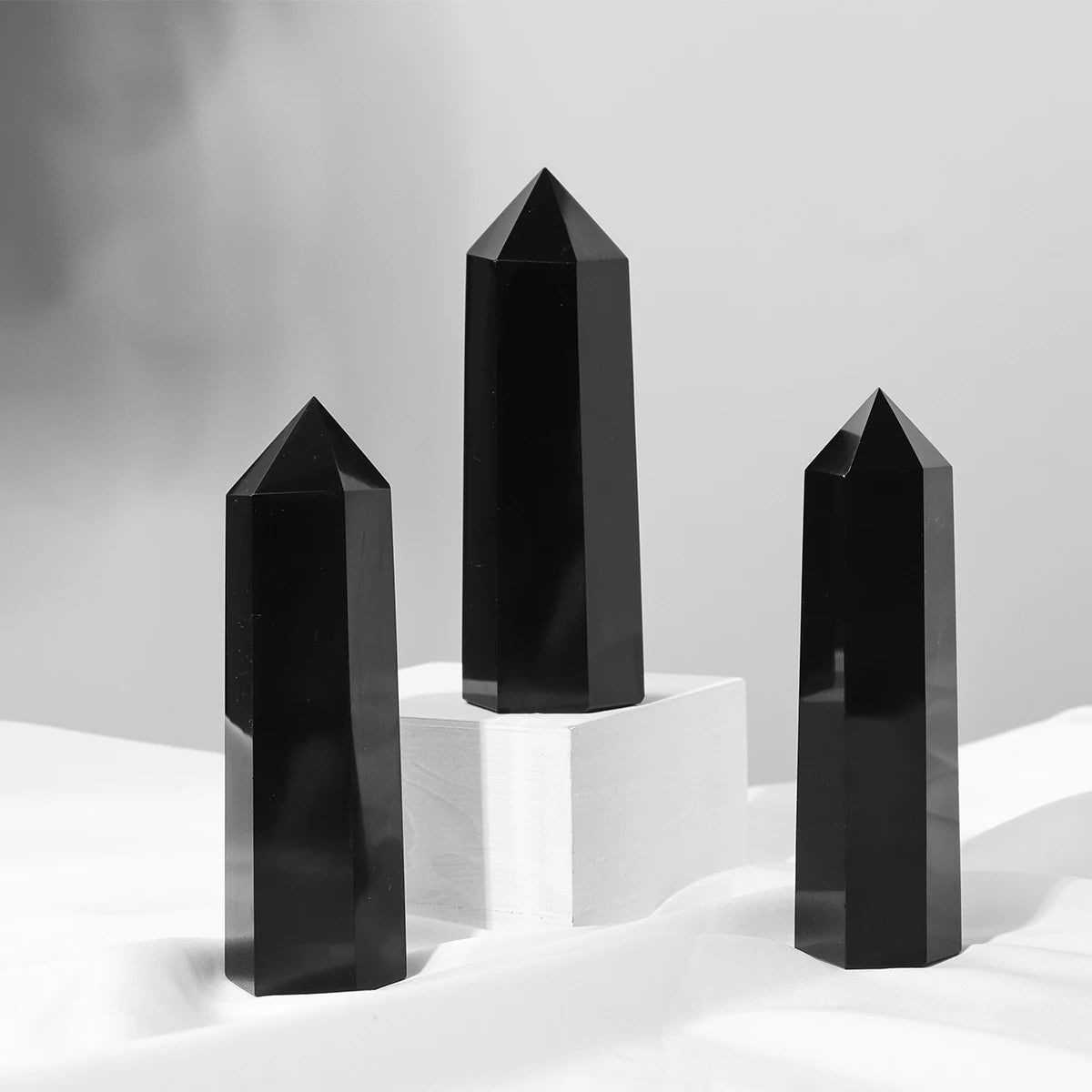 1PC Natural Crystal Obsidian Point Healing Crystal Quartz Tower Healing Wand Stone Meditation Stone Energy Gem Home Decoration