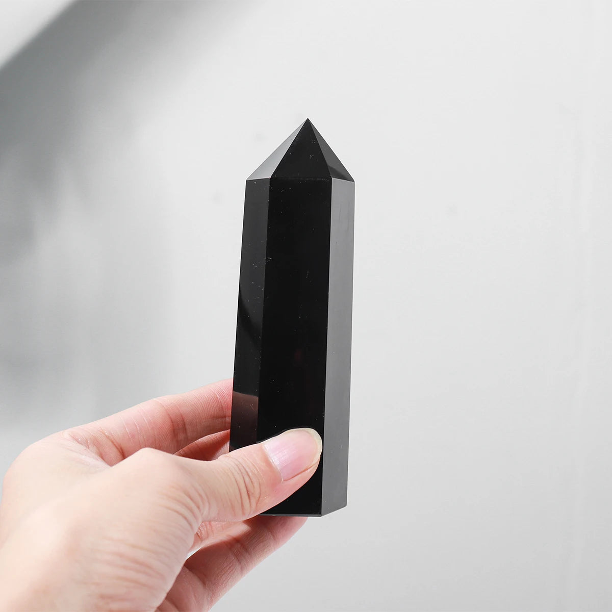 1PC Natural Crystal Obsidian Point Healing Crystal Quartz Tower Healing Wand Stone Meditation Stone Energy Gem Home Decoration