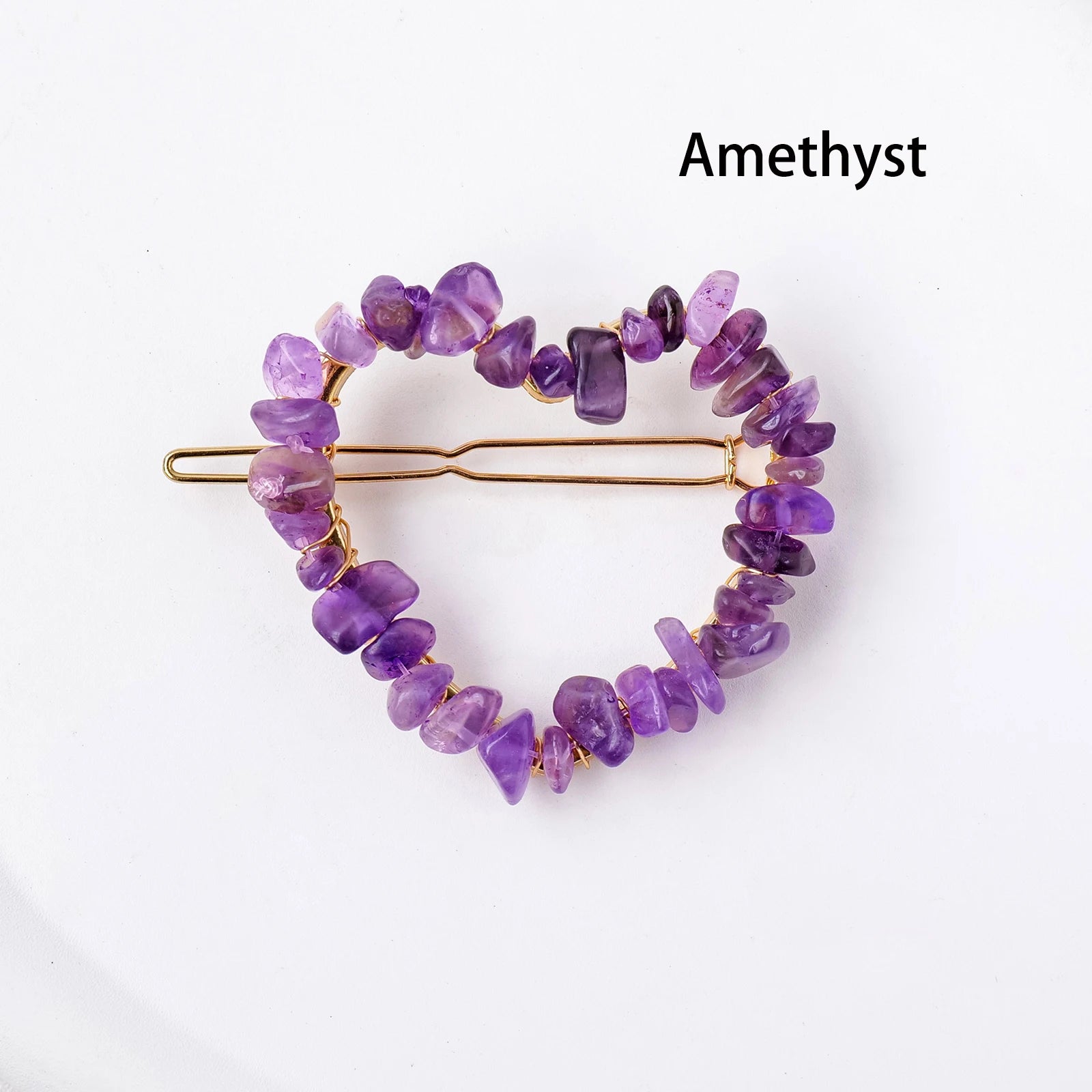 1PC Natural Crystal Quartz Love Heart Shape Hairpin Head Decoration Barrettes Headwear Hair Accessories Gifts