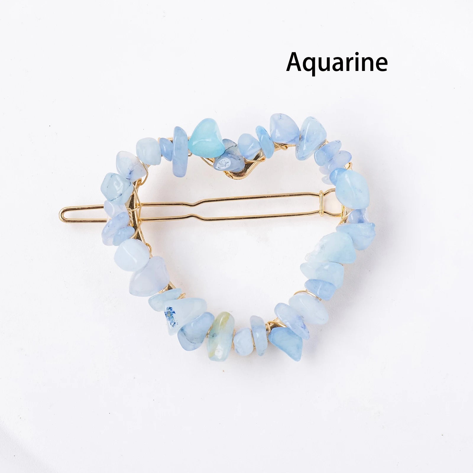 1PC Natural Crystal Quartz Love Heart Shape Hairpin Head Decoration Barrettes Headwear Hair Accessories Gifts