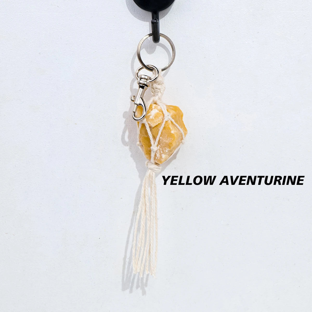 1PC Natural Crystal Raw Gemstone Hand Knitting String Bag Pendant Keychain Car Key Holder Raw Mineral Stone KeyRing Jewelry