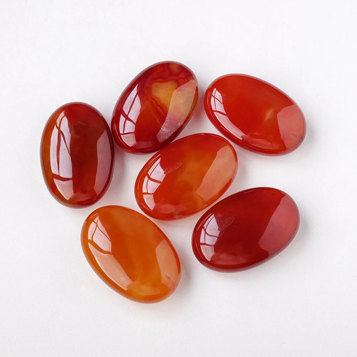 1PC Natural Crystal Red Agate Polished Crystal Palm Play Fingertip Toy Carnelian Spiritual Meditation Healing Stone