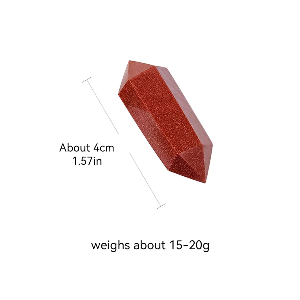 1PC Natural Crystal Red Sandstone Hexagonal Prisms Double Point Jewelry DIY Gifts Wand Specimen Reiki Healing Stone