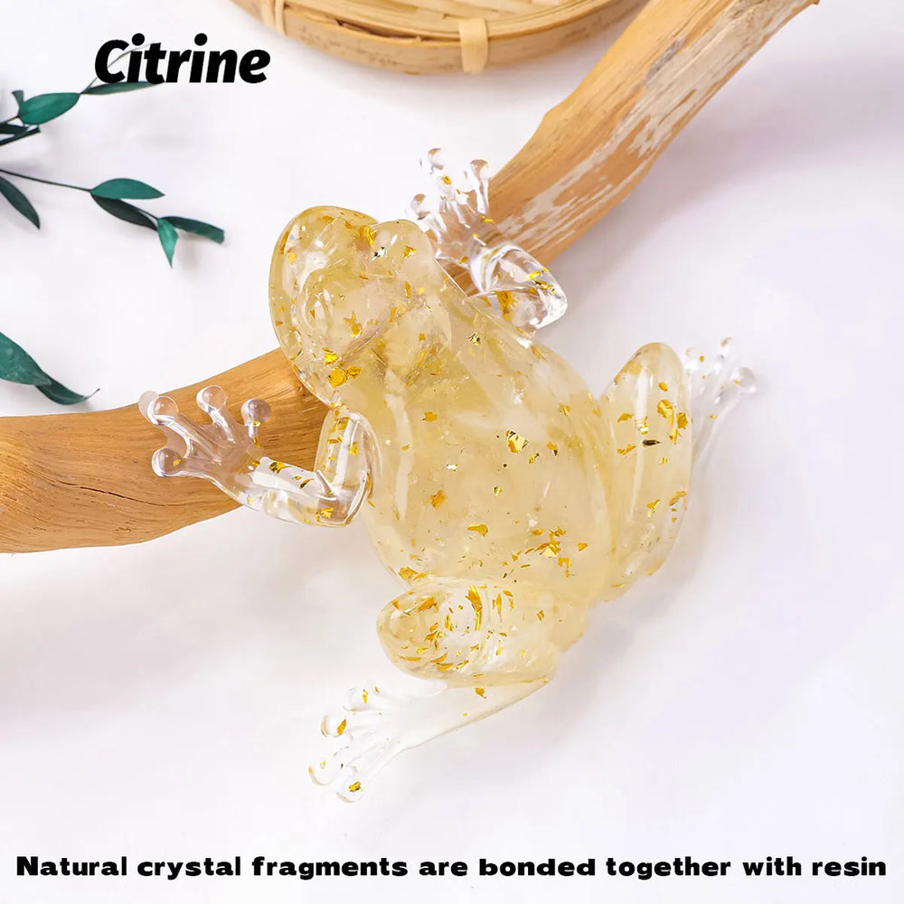 1PC Natural Crystal Rough Stone Frog Statue Reiki Stone Frog Figurine Amulet Fengshui Sculpture for Home Office Decoration