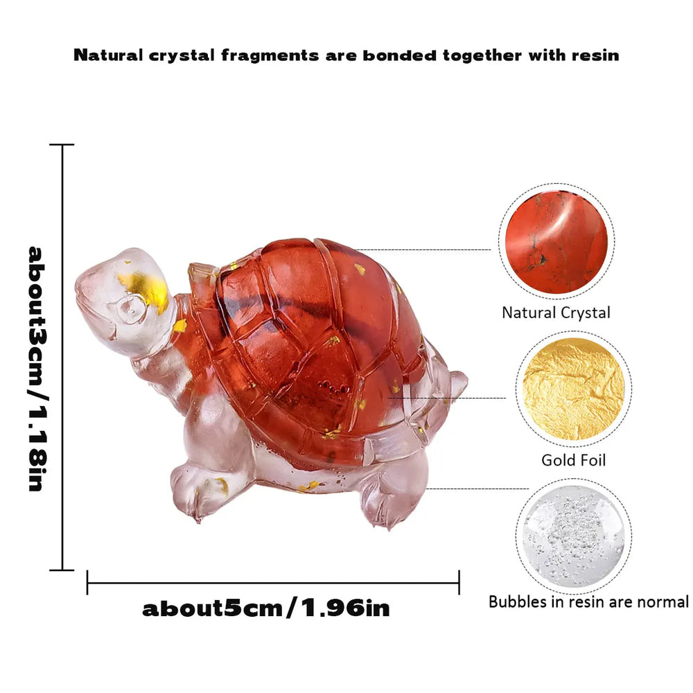 1PC Natural Crystal Rough Stone Turtle Statue Reiki Stone Tortoise Figurine Amulet Fengshui Sculpture for Home Office Decoration