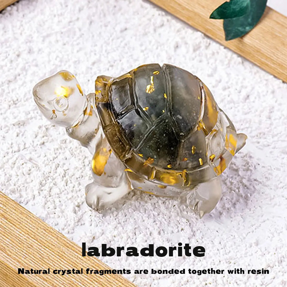 1PC Natural Crystal Rough Stone Turtle Statue Reiki Stone Tortoise Figurine Amulet Fengshui Sculpture for Home Office Decoration