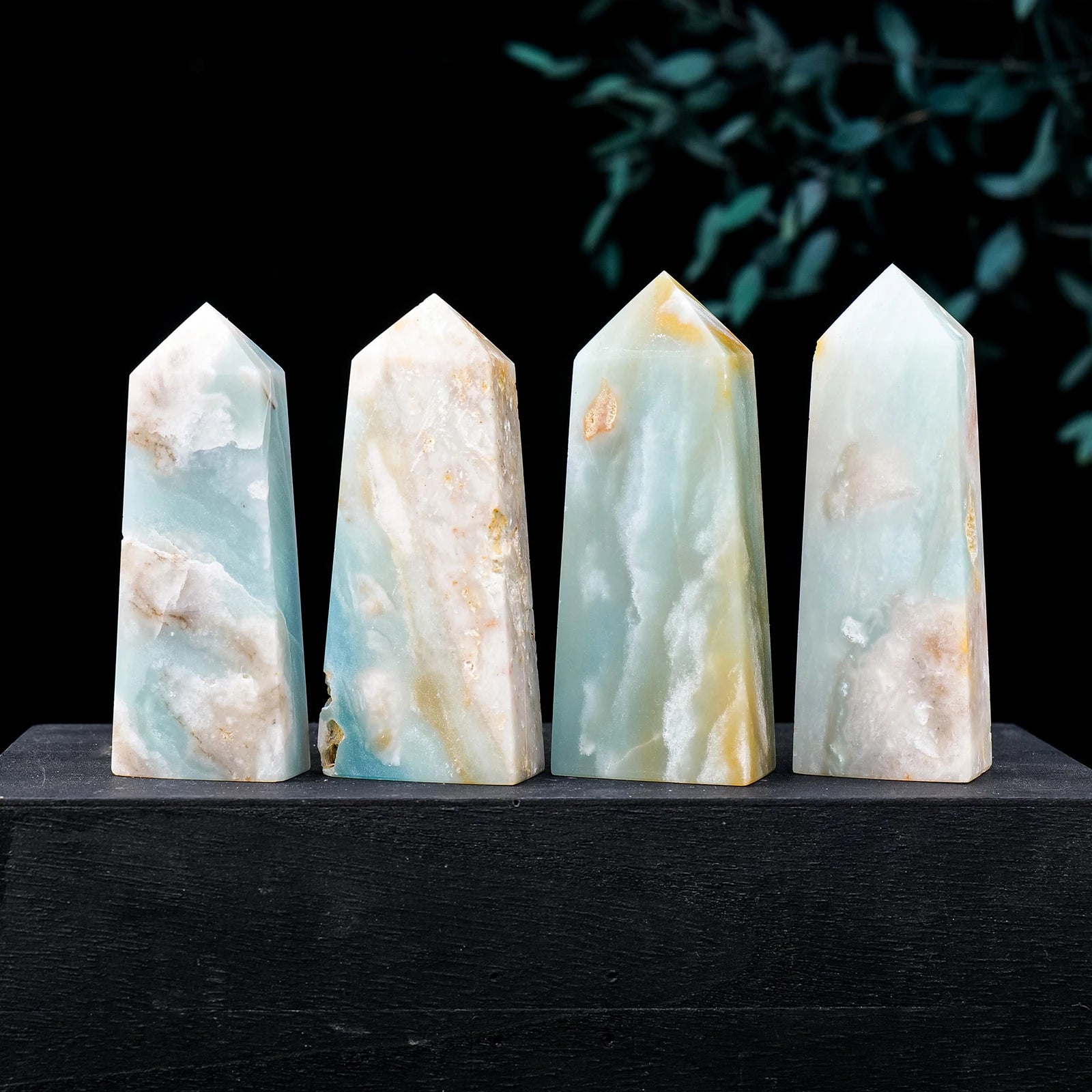 1PC Natural Crystal Stone Amazonite Crystal Tower Tetrahedron Healing Crystal Pyramid Home Decoration Energy Crystal Point