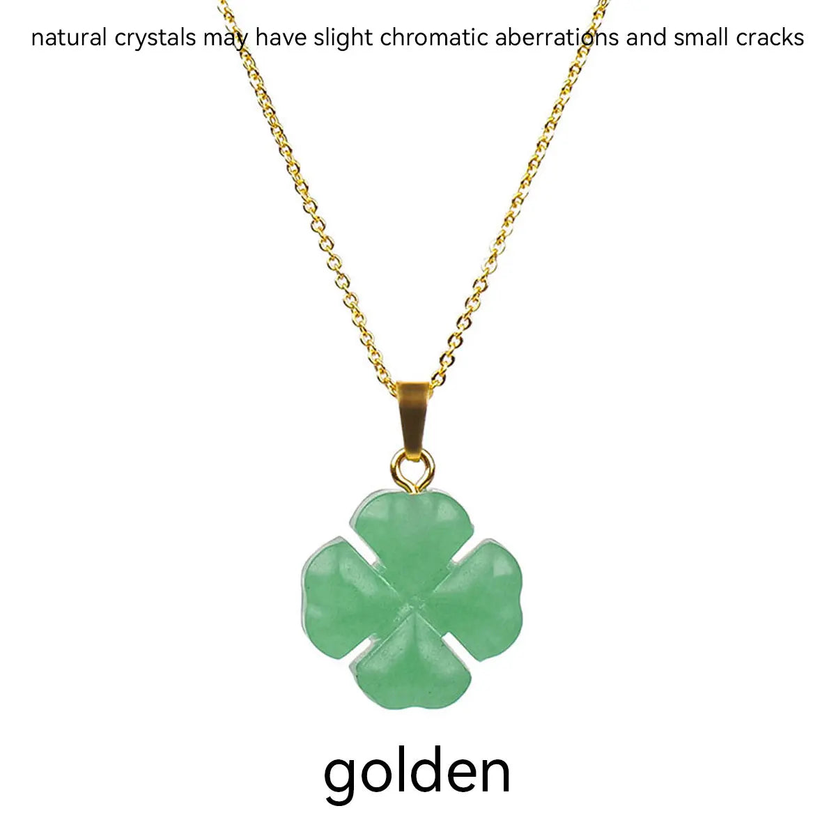 1PC Natural Crystal Stone Aventurine Quartz Four Leaf Clover Pendant Gemstone Crystal Necklace For Men's Gifts