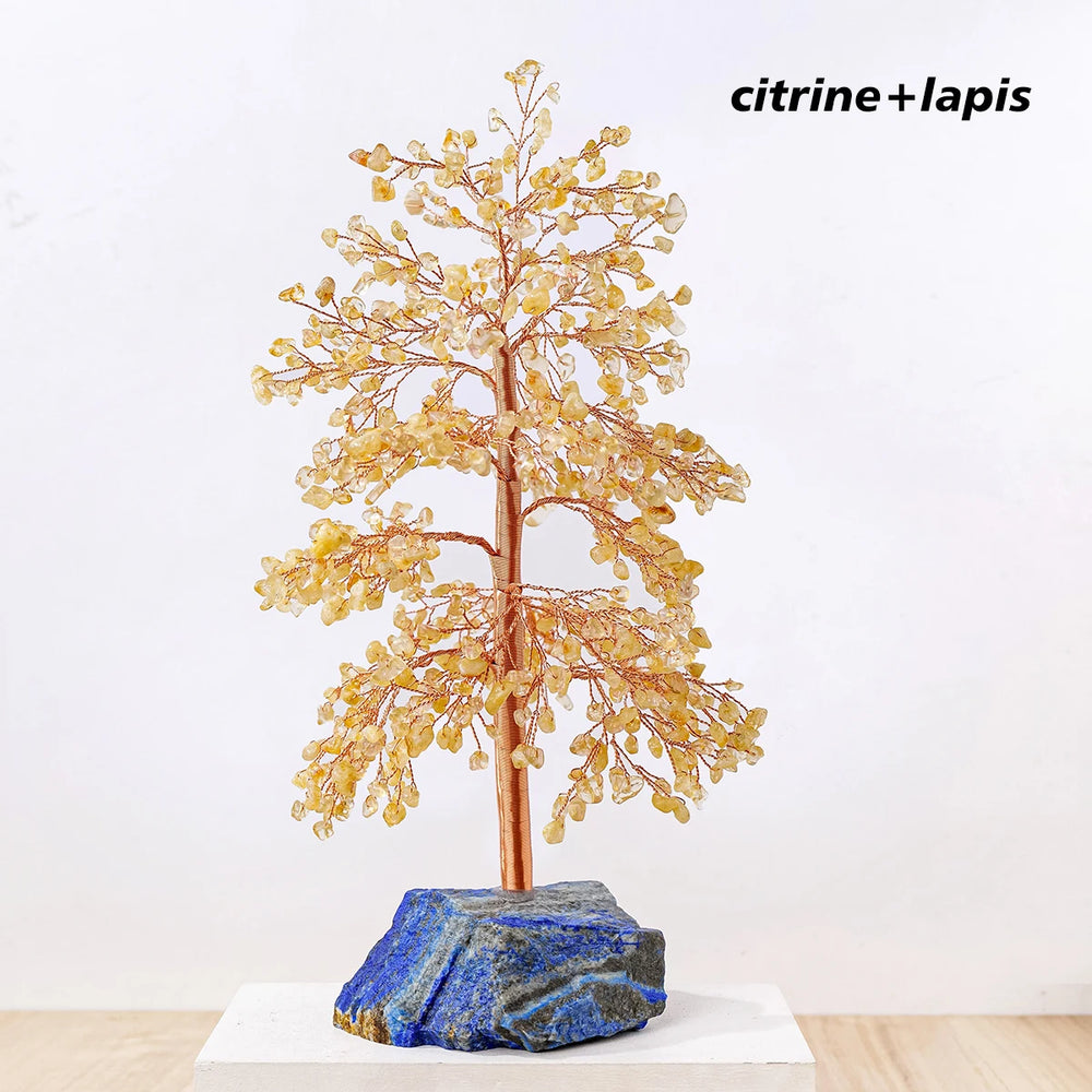 1PC Natural Crystal Stone Lapis Lazuli Crystal Tree Raw Stone Base Gemstone Tree of Life Spiritual Gift