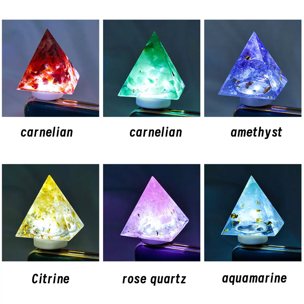 1PC Natural Crystal Stone Pyramid Statue Reiki Stone Pyramid Figurine Amulet Fengshui Sculpture for Home Office Decoration