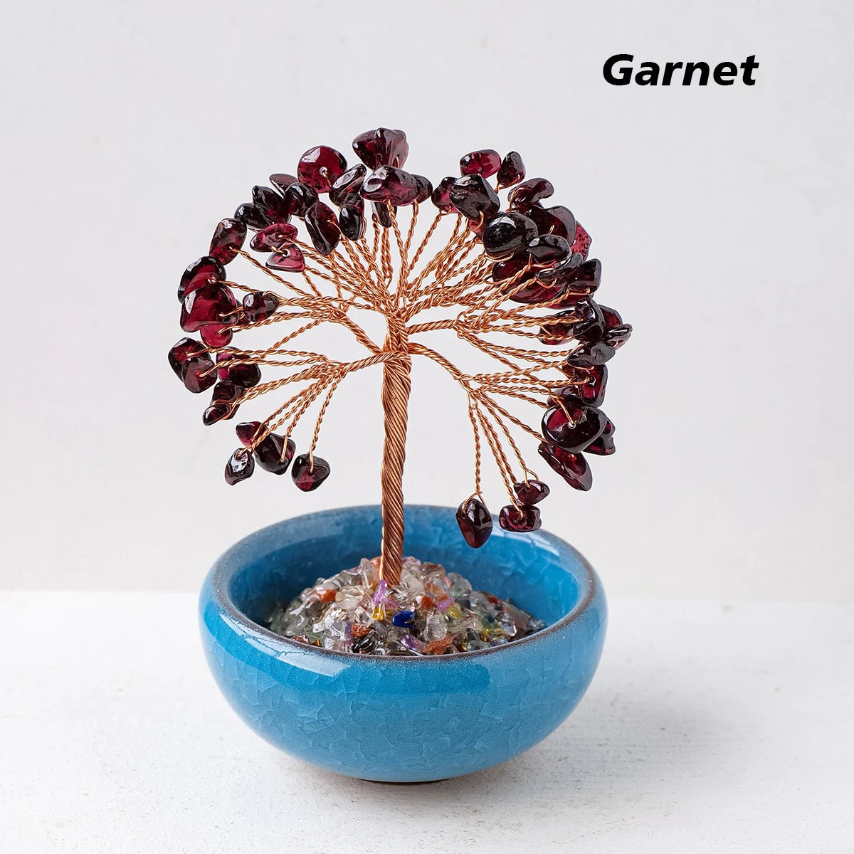 1PC Natural Crystal Tree Energy Stone and Crystal Money Tree Copper Wire Wrapped Colorful Flower Pots Yoga Feng Shui Trees