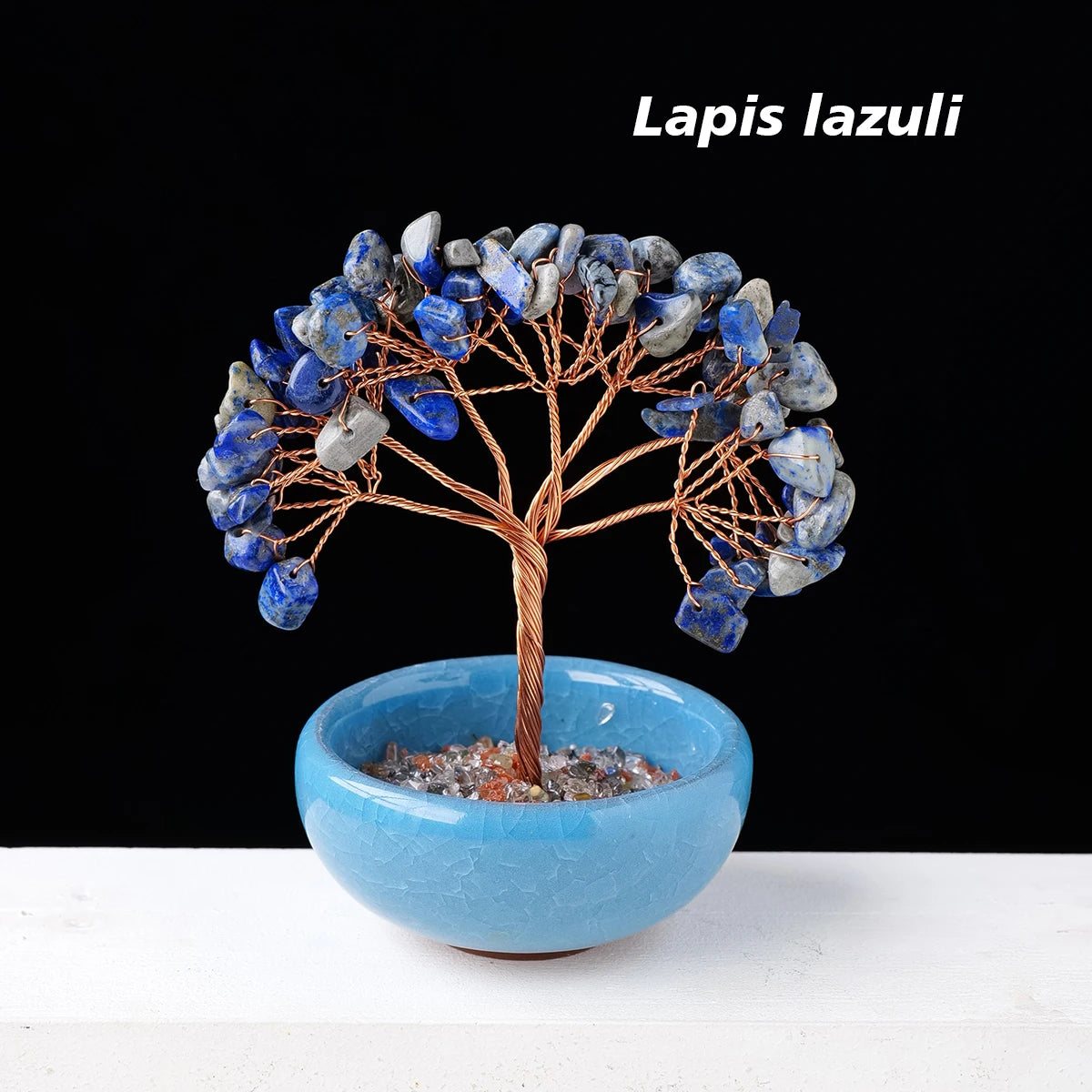 1PC Natural Crystal Tree Energy Stone and Crystal Money Tree Copper Wire Wrapped Colorful Flower Pots Yoga Feng Shui Trees