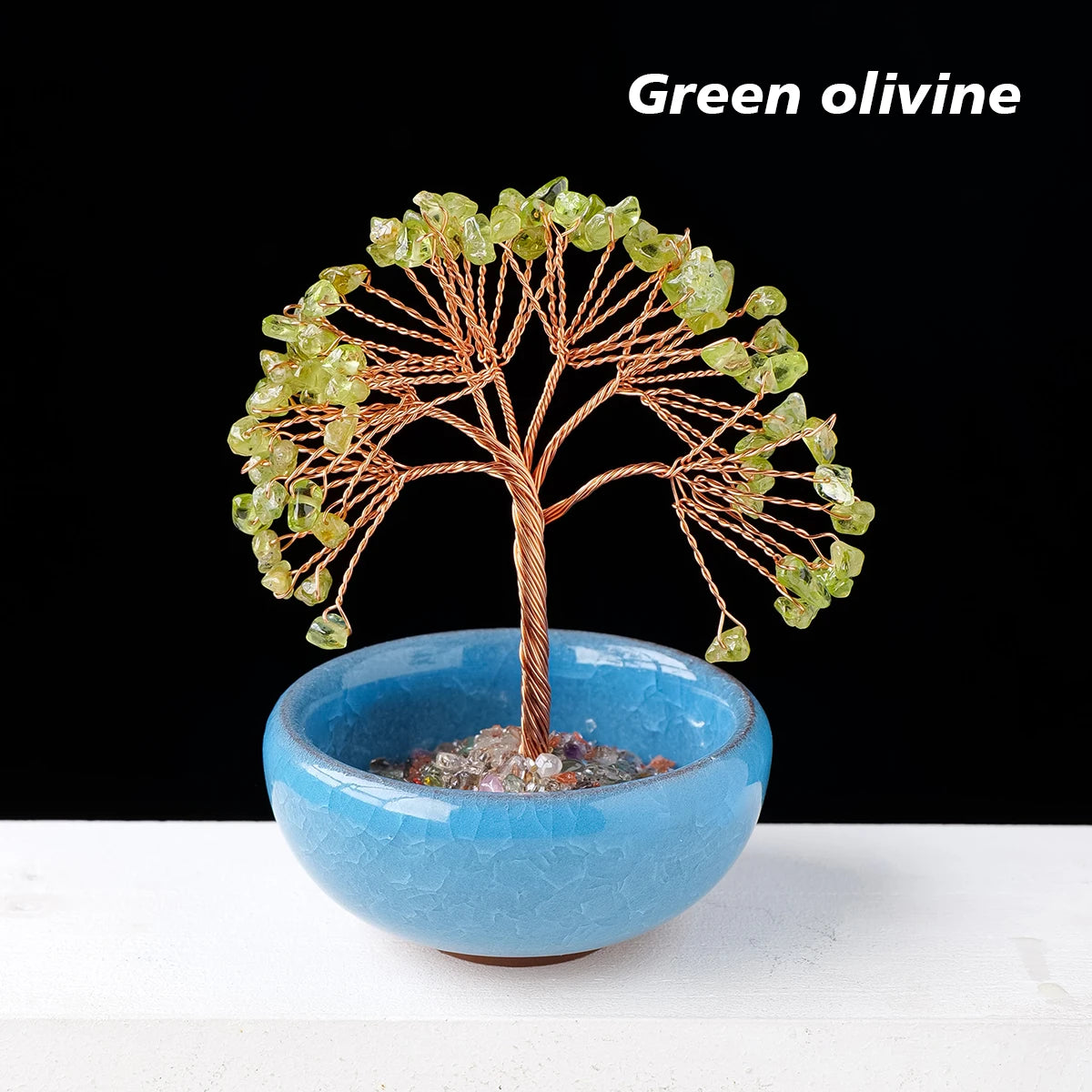 1PC Natural Crystal Tree Energy Stone and Crystal Money Tree Copper Wire Wrapped Colorful Flower Pots Yoga Feng Shui Trees