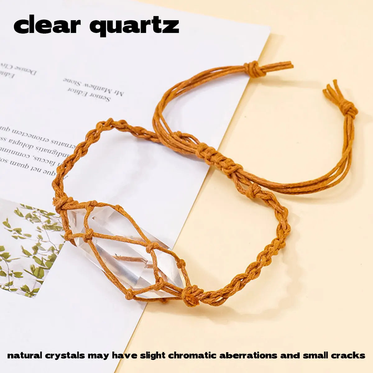 1PC Natural Crystal Weave Bracelet Healing Double Point Bracelet for Women Protection Bracelet Yoga Reiki Chakras Meditation