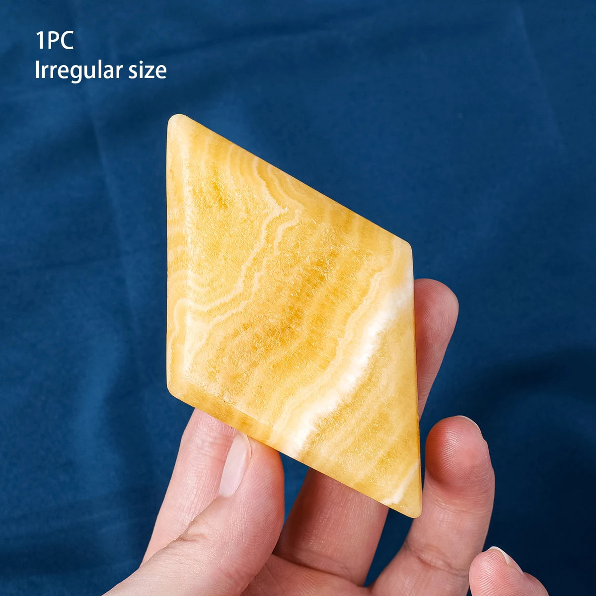 1PC Natural Crystal Yellow Calcite Polished Rough Stone Diamond Home Decoration Crafts Collection Mineral Specimens