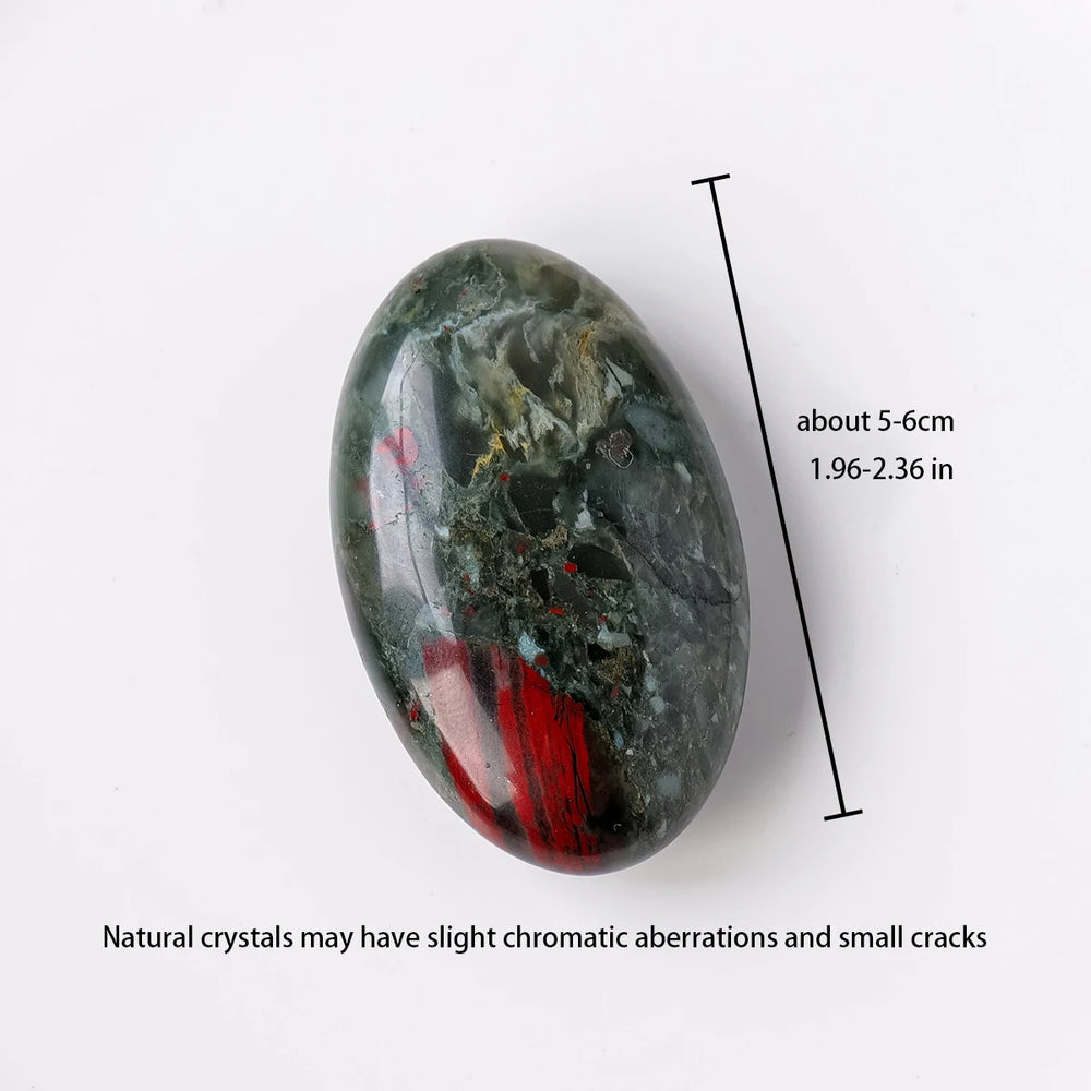 1PC Natural Crystals Gems Africa Blood Palm Stone Healing Worry Stone Witchcraft Supplies Meditation Spiritual Decor