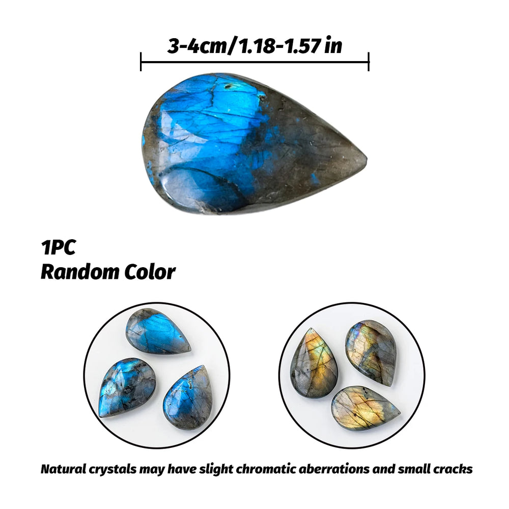 1PC Natural Flowing light Blue Labradorite Crystal Stone Water Drop Shape For Jewelry Pendant Production