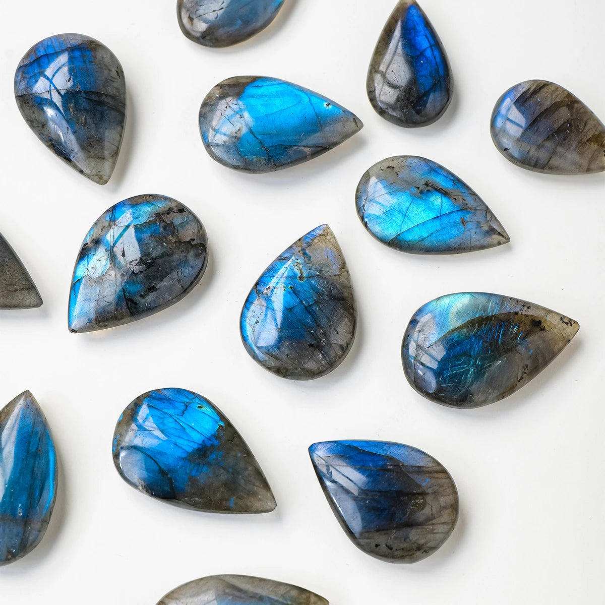 1PC Natural Flowing light Blue Labradorite Crystal Stone Water Drop Shape For Jewelry Pendant Production