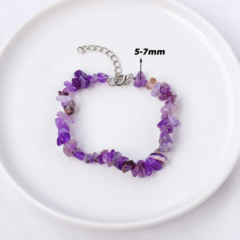 1PC Natural Gemstone Chakra Crystal Healing Chip Stretch Bracelets Polished  Reiki Yoga Chipped Gravel Bead Jewelry Accessories