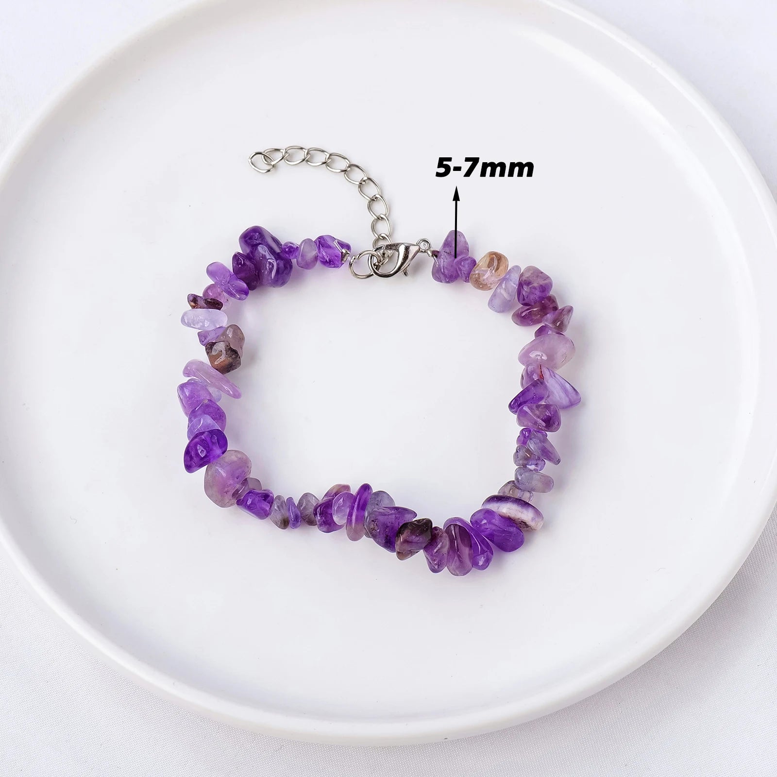 1PC Natural Gemstone Chakra Crystal Healing Chip Stretch Bracelets Polished  Reiki Yoga Chipped Gravel Bead Jewelry Accessories