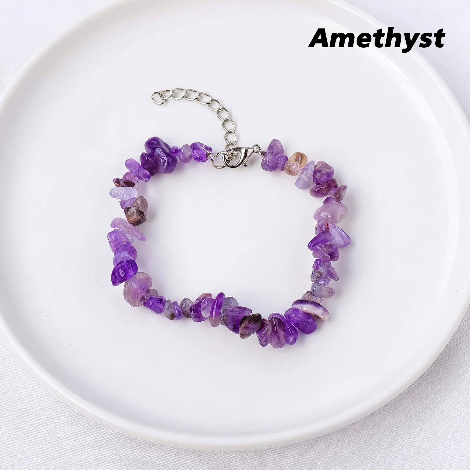 1PC Natural Gemstone Chakra Crystal Healing Chip Stretch Bracelets Polished  Reiki Yoga Chipped Gravel Bead Jewelry Accessories