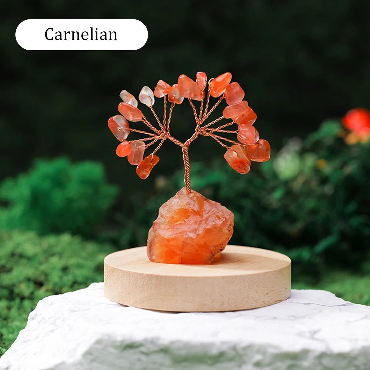 1PC Natural Gemstone Crystal Lucky Tree irregular  Raw Stone Base Home Office Desk Living Room Crystal Decor