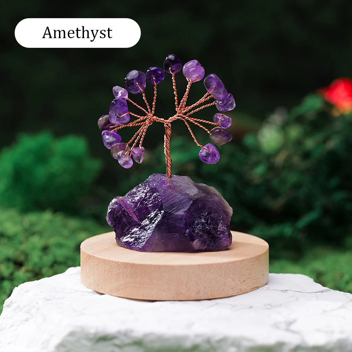 1PC Natural Gemstone Crystal Lucky Tree irregular  Raw Stone Base Home Office Desk Living Room Crystal Decor