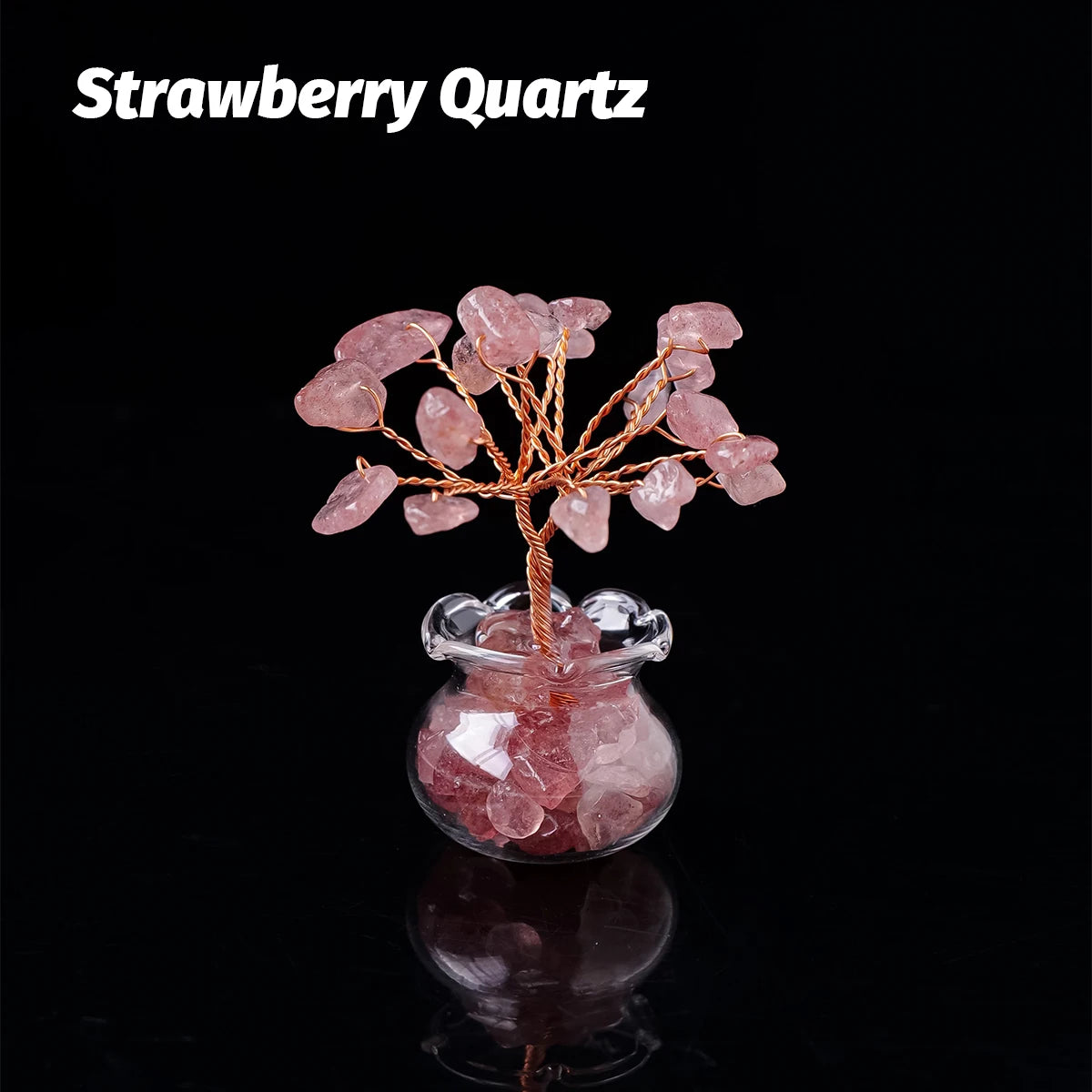 1PC Natural Gemstone DIY Mini Crystal Gravel Tree Rose Quartz Amethyst Healing Stones Children's Gift Home Ornaments