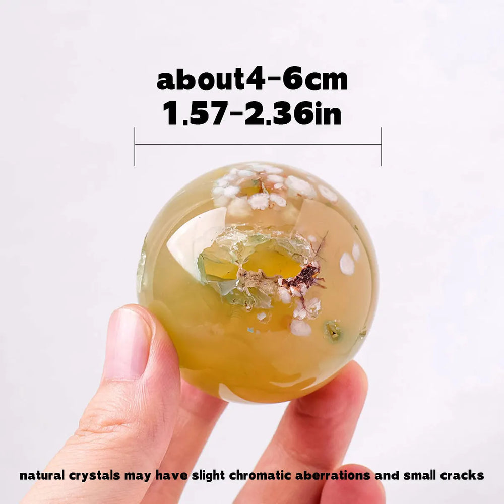 1PC Natural Green Cherry agate Mineral Sphere Healing Crystal Ball Decoration Gemstone Specimen Ornaments Gifts Polished