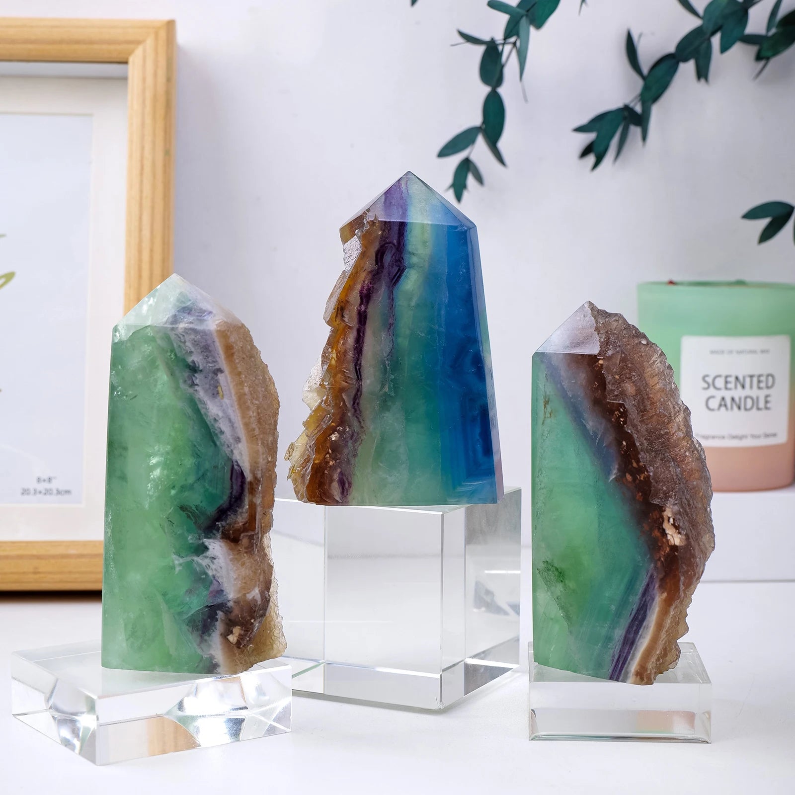 1PC Natural Green Fluorite Raw Stone Crystal Obelisk Healing Tower Energy Gemstone Collection Gift