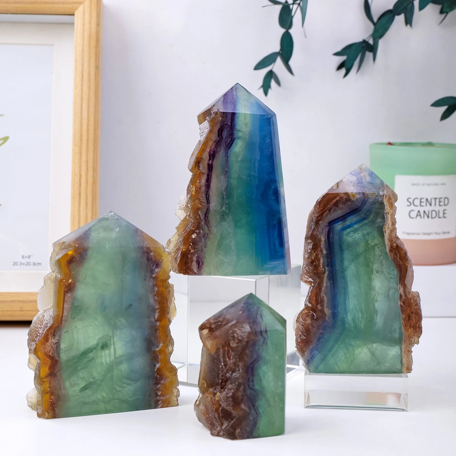 1PC Natural Green Fluorite Raw Stone Crystal Obelisk Healing Tower Energy Gemstone Collection Gift