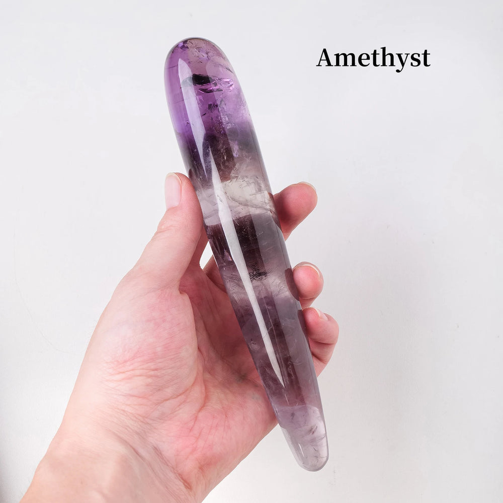 1PC Natural Healing Amethyst Crystal Massager Wand Rose Quartz Yoni Women Kegel Exerciser Vaginal Muscles Tightening Wand