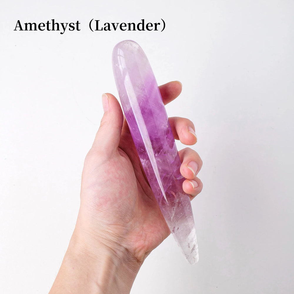 1PC Natural Healing Amethyst Crystal Massager Wand Rose Quartz Yoni Women Kegel Exerciser Vaginal Muscles Tightening Wand