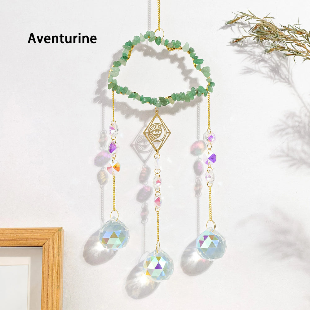 1PC Natural Healing Crystal Pendant Crystal Gravels Cloud Sun Catcher Reiki Gemstone For Home Garden Wedding Garden Decoration