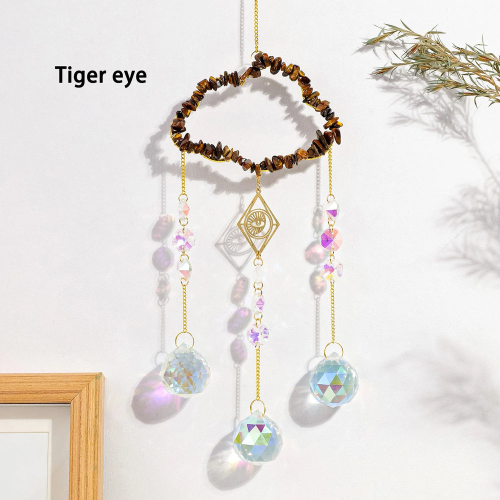 1PC Natural Healing Crystal Pendant Crystal Gravels Cloud Sun Catcher Reiki Gemstone For Home Garden Wedding Garden Decoration