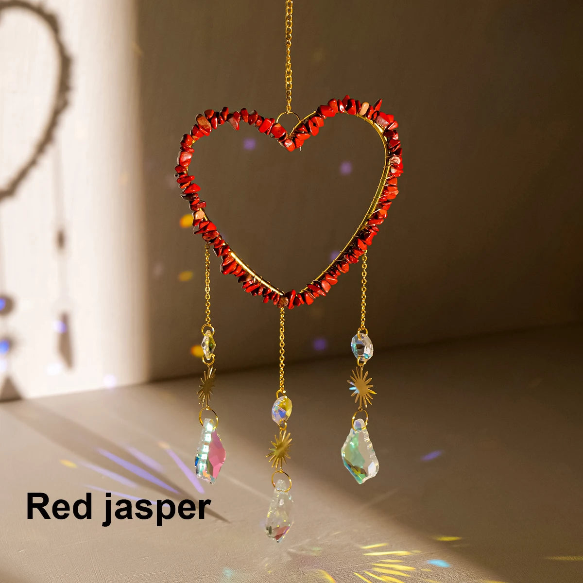 1PC Natural Healing Crystal Pendant Crystal Gravels Love Sun Catcher Reiki Gemstone For Home Garden Wedding Garden Decoration