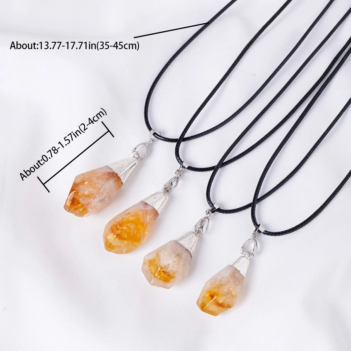 1PC Natural Irregular Citrine Polished Rough Stones Pendant Natural Quartz Crystal Reiki Healing Gem Men's Necklace Gift