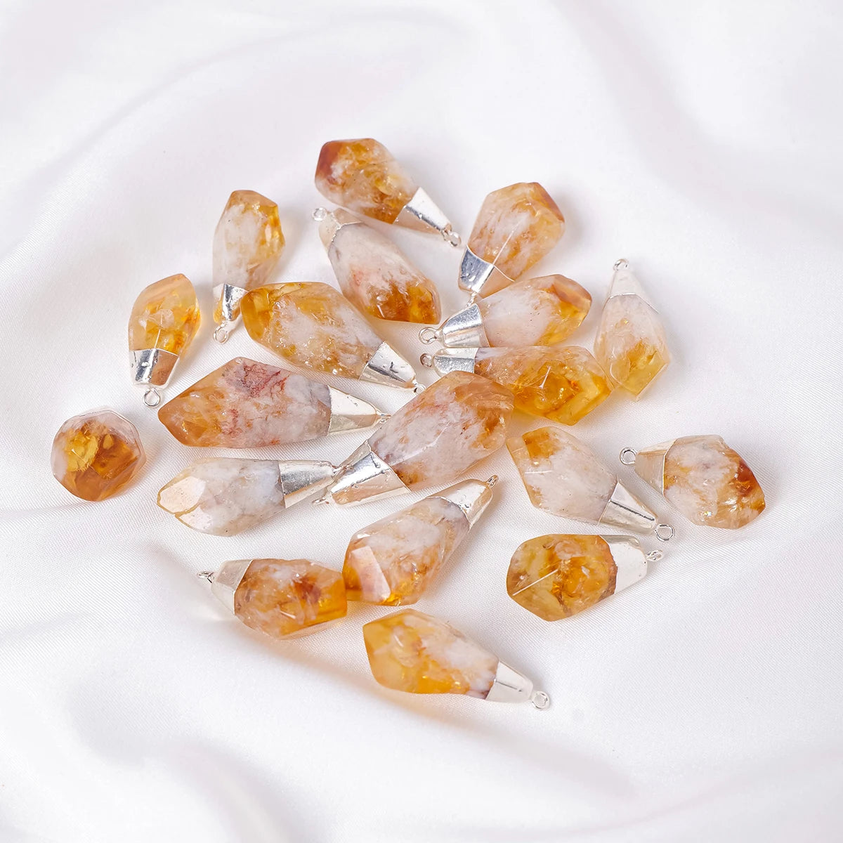 1PC Natural Irregular Citrine Polished Rough Stones Pendant Natural Quartz Crystal Reiki Healing Gem Men's Necklace Gift