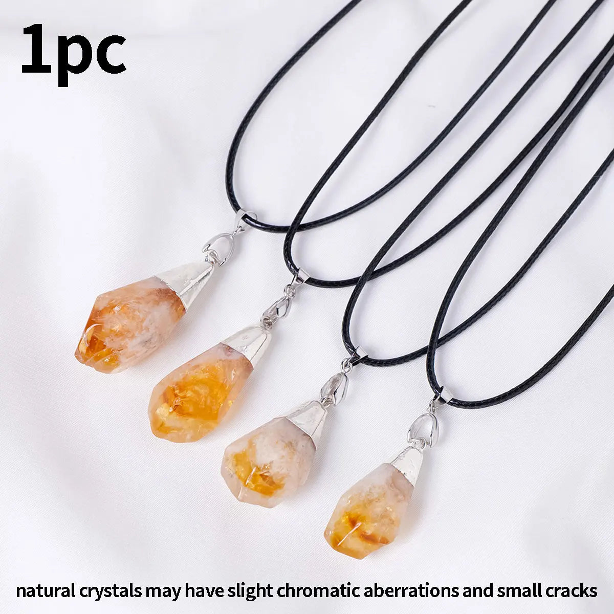 1PC Natural Irregular Citrine Polished Rough Stones Pendant Natural Quartz Crystal Reiki Healing Gem Men's Necklace Gift