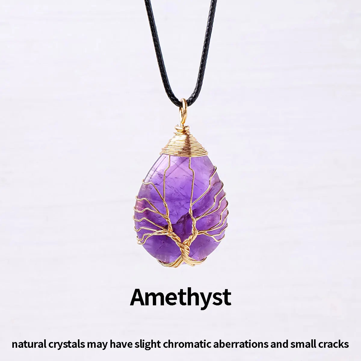 1PC Natural Life Tree Water droplet Shape Pendant Energy Necklace jewelry Reiki Beloved Female Mom Mother's Day