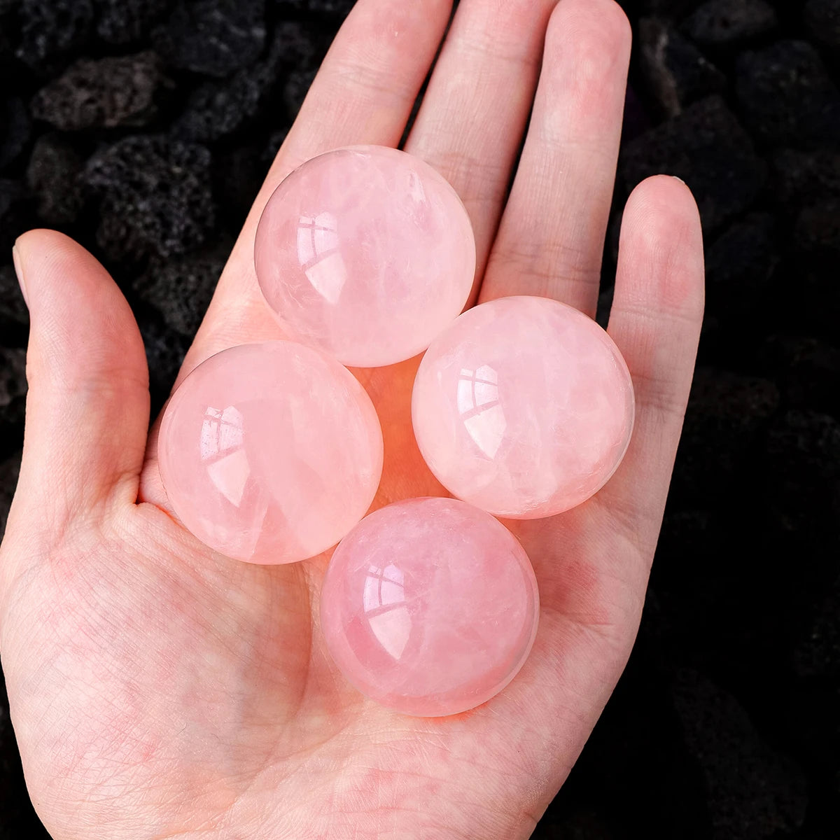 1PC Natural Pink Crystal Ball Rose Quartz Magic Sphere Polishing Mineral Reiki Ball Massage Treatment Stone Home Decoration