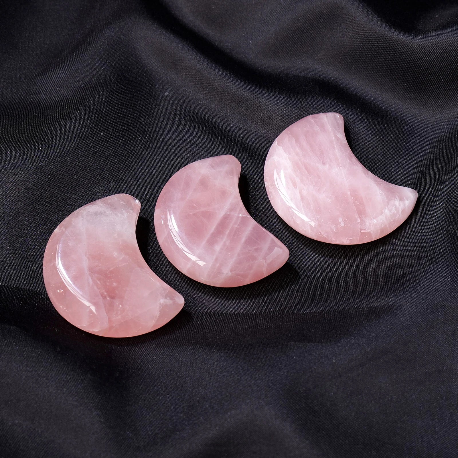 1PC Natural Pink Quartz Gemstone Rose Quartz Star And Moon Ornament Crystal Crafts Table Decorations Healing Stone  Gift