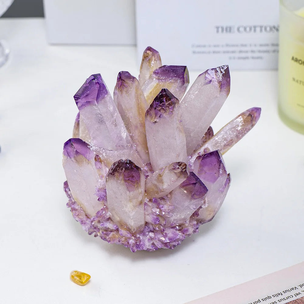 1PC Natural Purple Crystal Cluster Original Stone Mineral Specimen Piece High Penetration Crystal Trophy Healing Stone