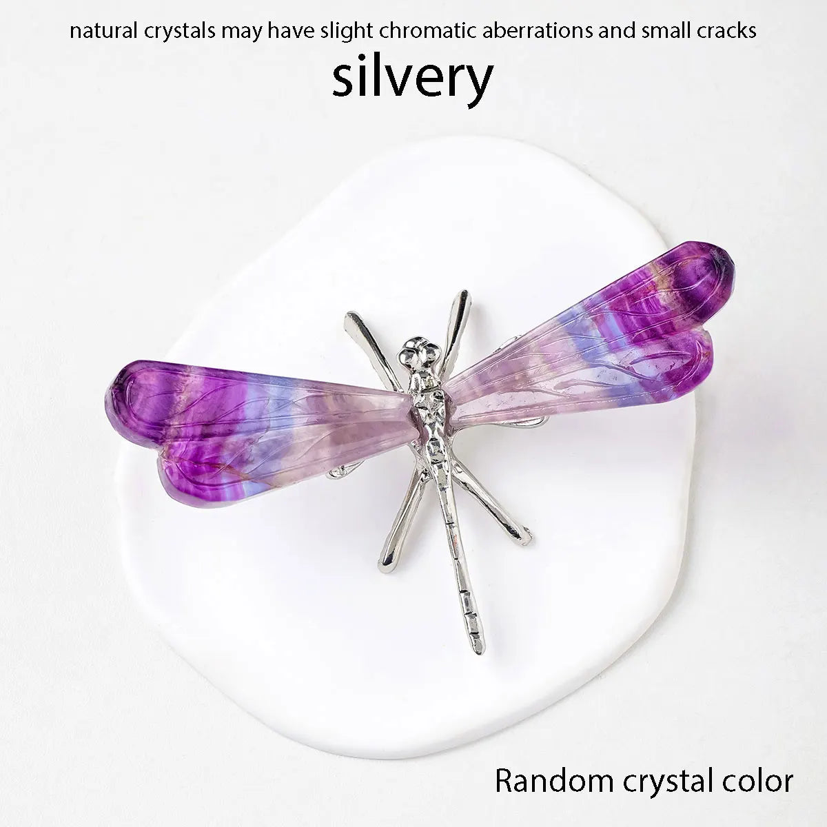 1PC Natural Rainbow Fluorite Dragonfly Statue Crystal Stone Carving Gemstone Crafts Decoration Home Decoration Gifts