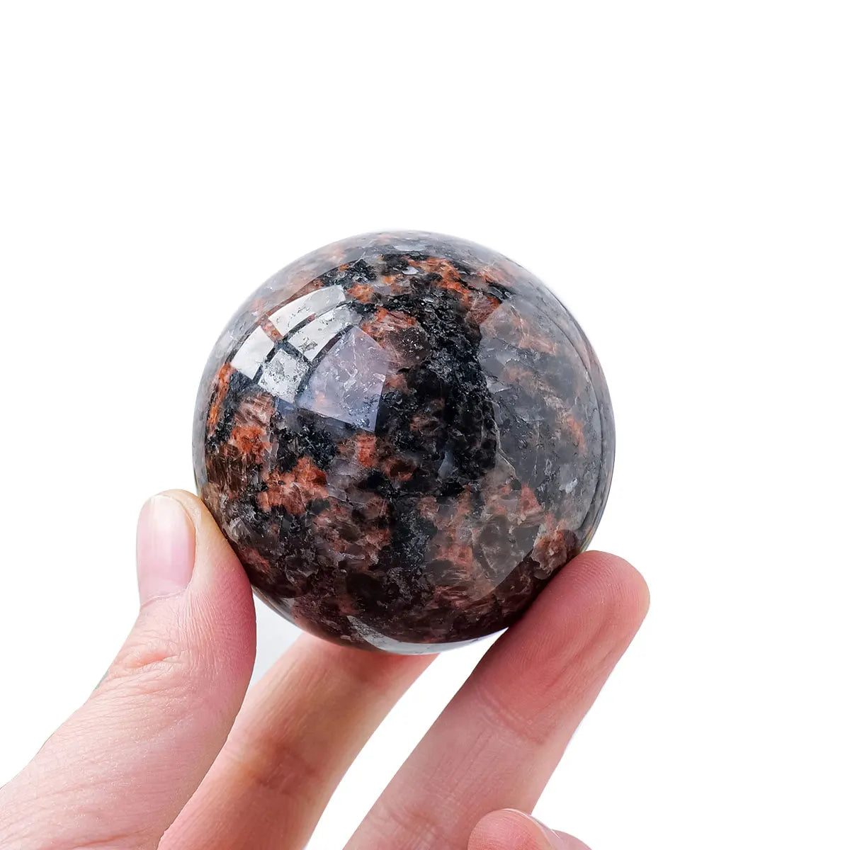 1PC Natural Red Katophorite Crystal Ball Hand Grinding And Polishing Home Decoration Ornaments Feng Shui Marble Magic Gifts